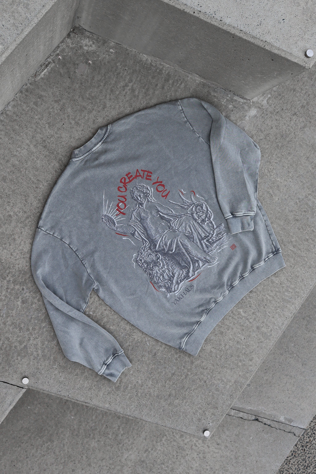 Snow Washed Oversized Sweatshirt | "You Create You"