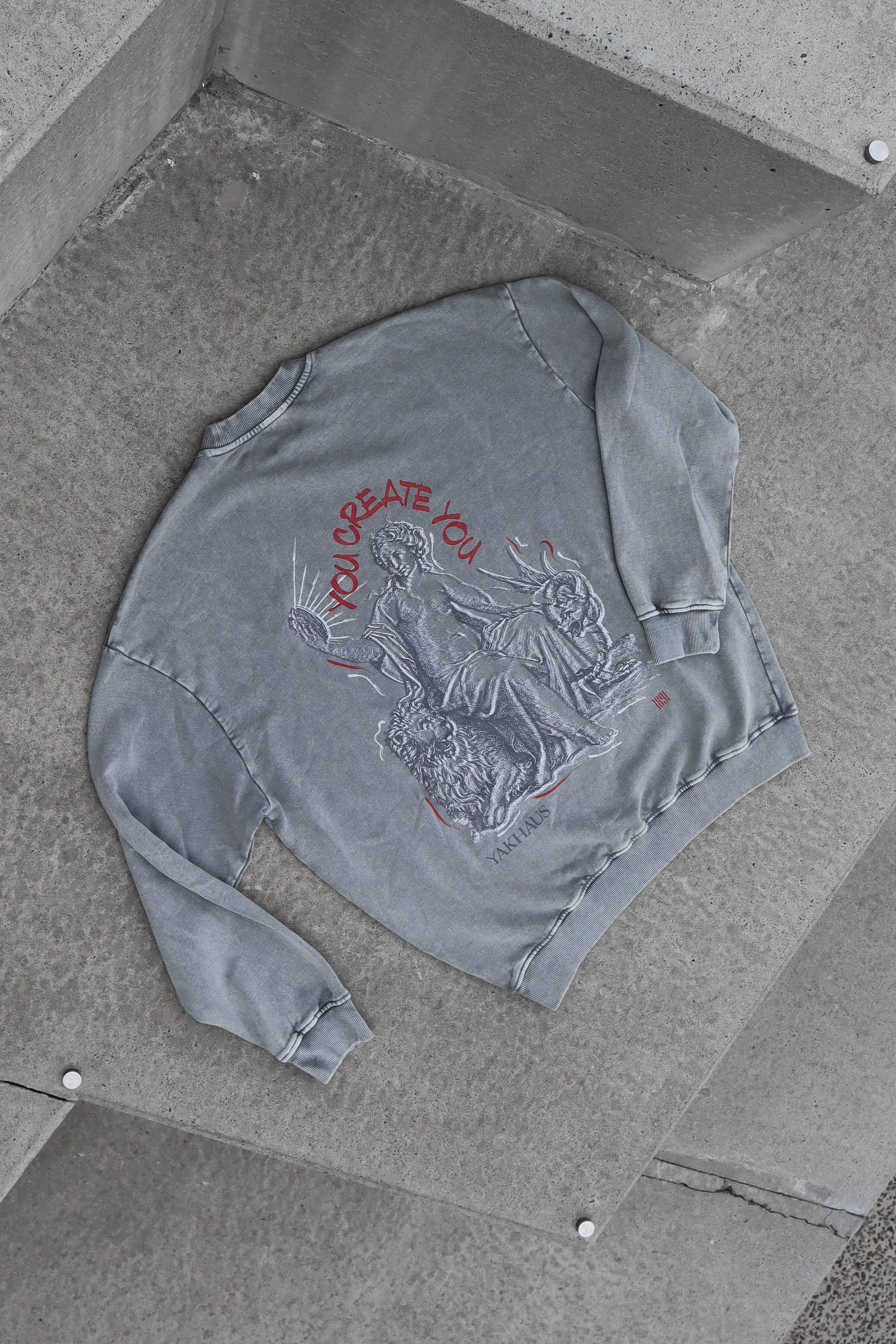 Snow Washed Oversized Sweatshirt | "You Create You"