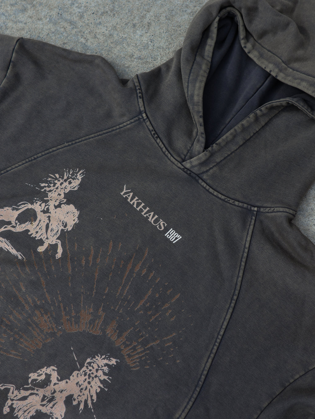 'Fighting Cavaliers' Vintage Washed Frayed-Hem Hoodie
