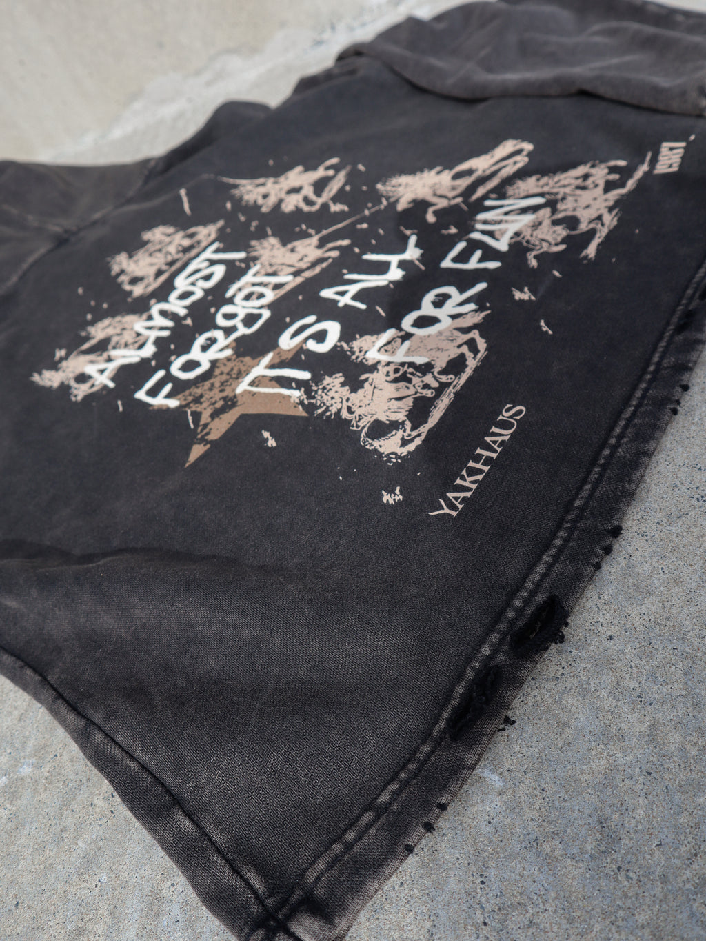 'Fighting Cavaliers' Vintage Washed Frayed-Hem Hoodie