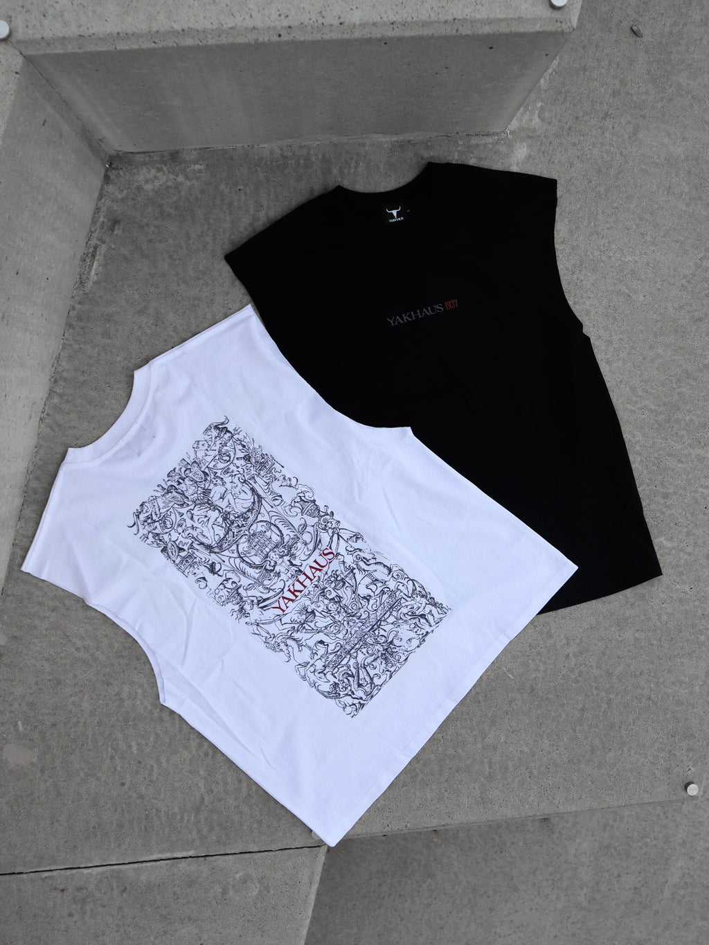 Bird-Cage Ornament Raw Edge Cotton Tank Top
