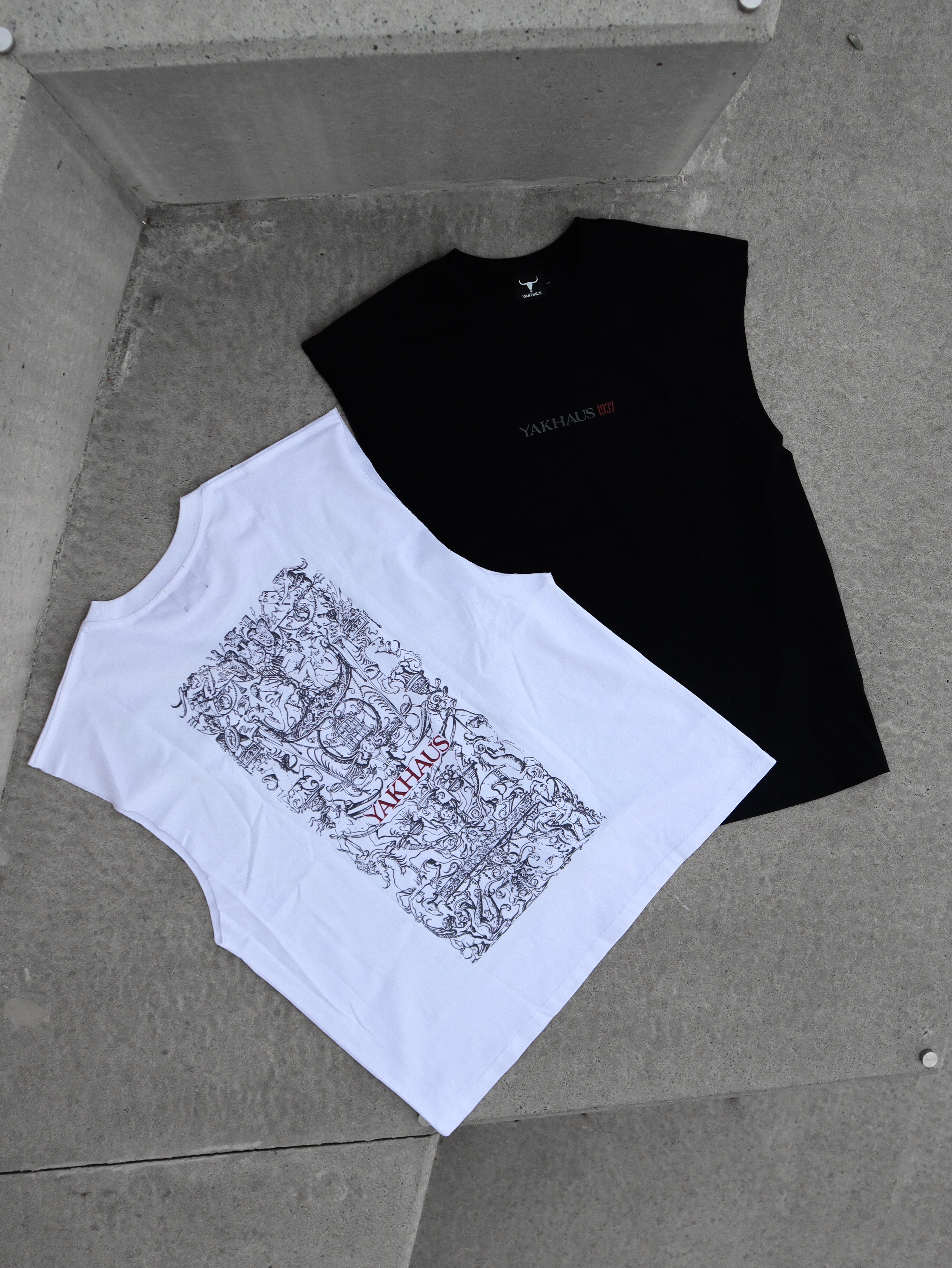 Bird-Cage Ornament Raw Edge Cotton Tank Top