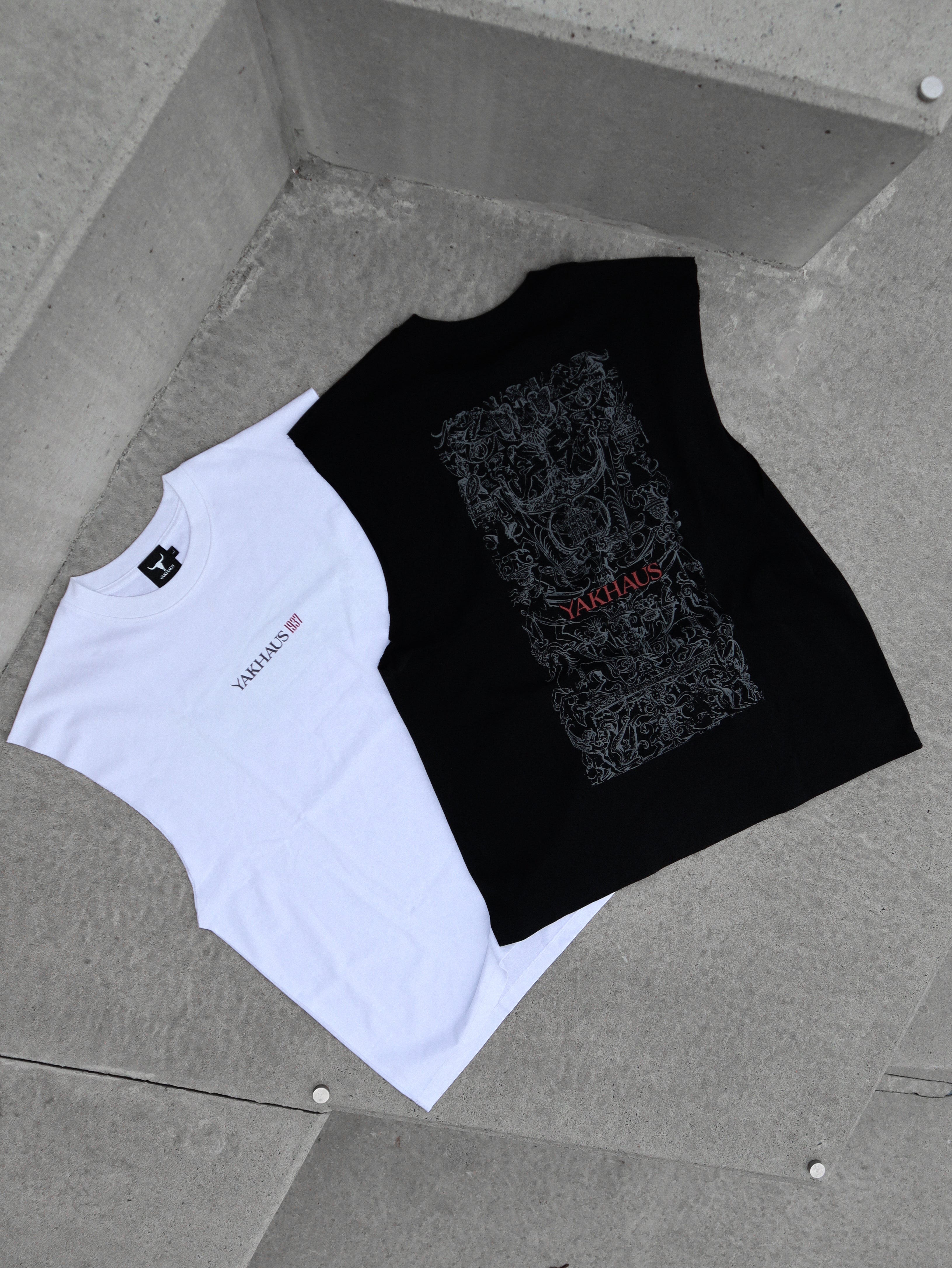 Bird-Cage Ornament Raw Edge Cotton Tank Top
